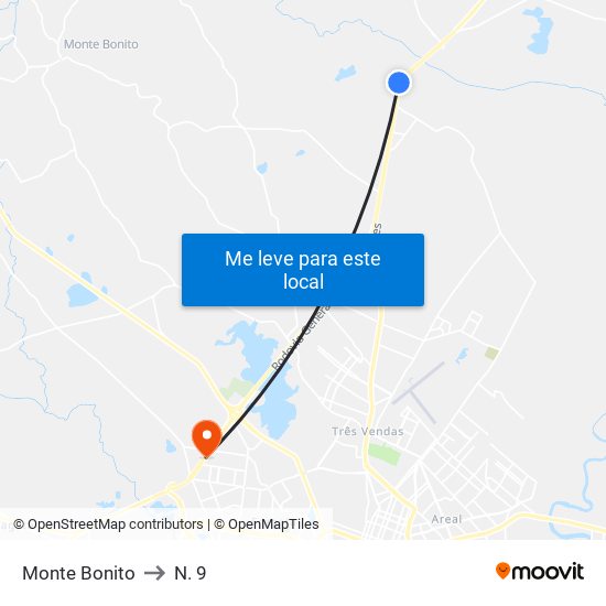 Monte Bonito to N. 9 map