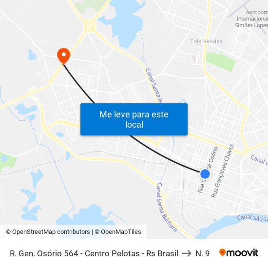 R. Gen. Osório 564 - Centro Pelotas - Rs Brasil to N. 9 map