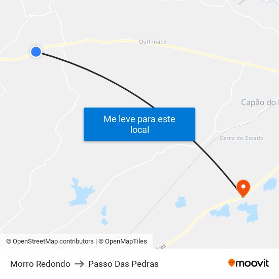 Morro Redondo to Passo Das Pedras map