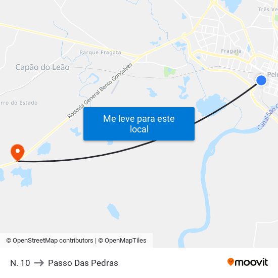 N. 10 to Passo Das Pedras map