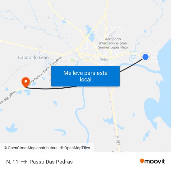 N. 11 to Passo Das Pedras map