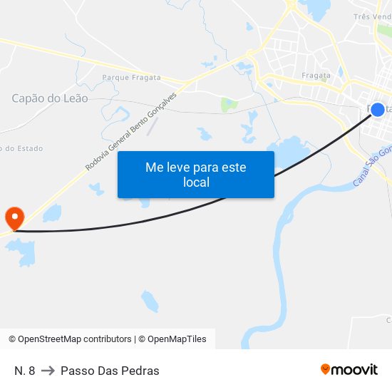 N. 8 to Passo Das Pedras map