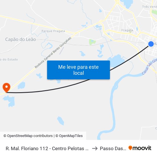 R. Mal. Floriano 112 - Centro Pelotas - Rs 96015-440 Brasil to Passo Das Pedras map