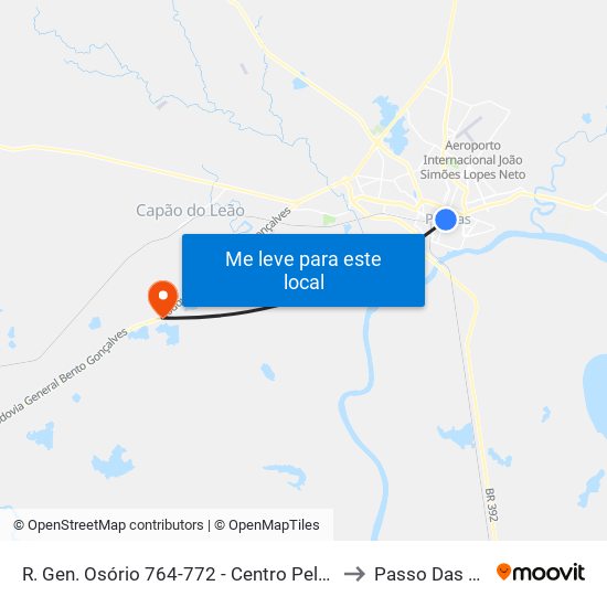 R. Gen. Osório 764-772 - Centro Pelotas - Rs Brasil to Passo Das Pedras map