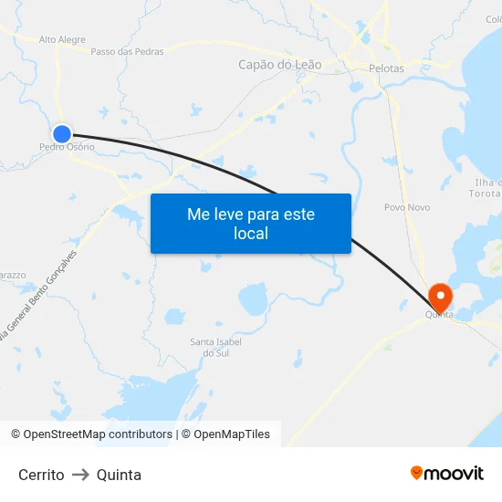 Cerrito to Quinta map