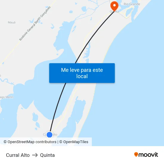 Curral Alto to Quinta map