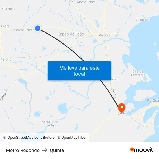 Morro Redondo to Quinta map