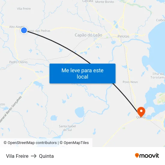 Vila Freire to Quinta map