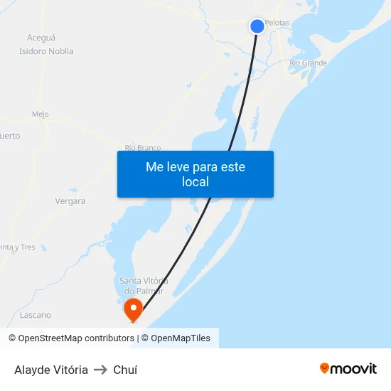 Alayde Vitória to Chuí map
