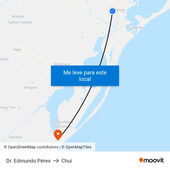 Dr. Edmundo Péres to Chuí map