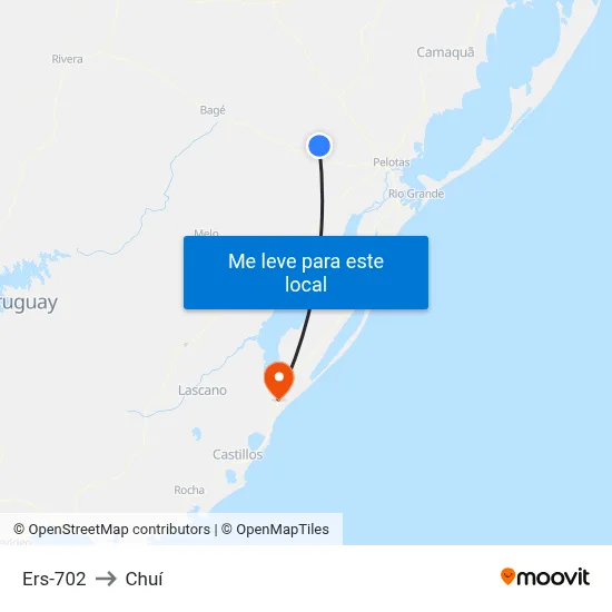 Ers-702 to Chuí map