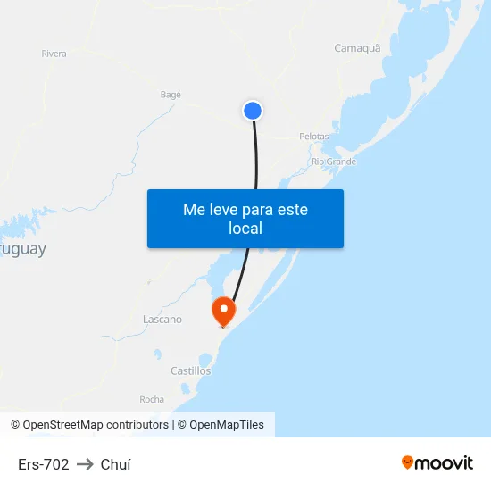 Ers-702 to Chuí map