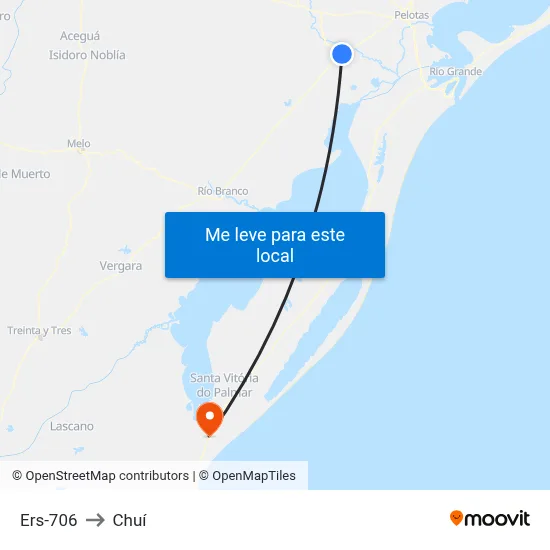 Ers-706 to Chuí map