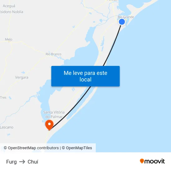 Furg to Chuí map