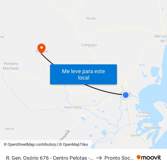 R. Gen. Osório 676 - Centro Pelotas - Rs Brasil to Pronto Socorro map