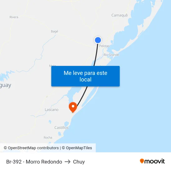 Br-392 - Morro Redondo to Chuy map