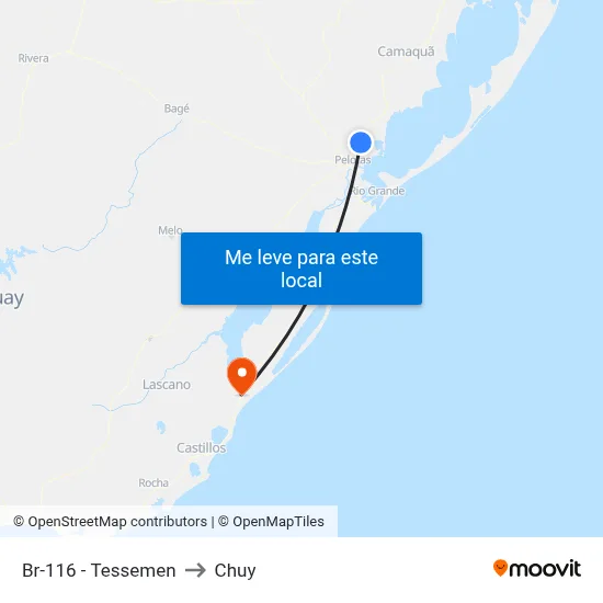 Br-116 - Tessemen to Chuy map