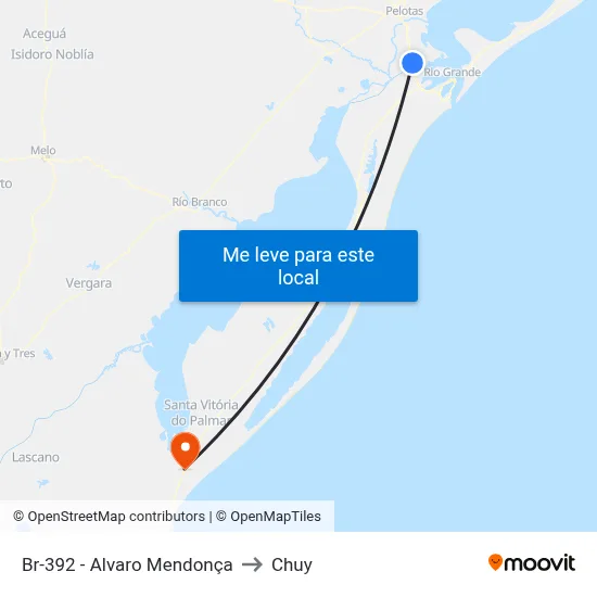 Br-392 - Alvaro Mendonça to Chuy map