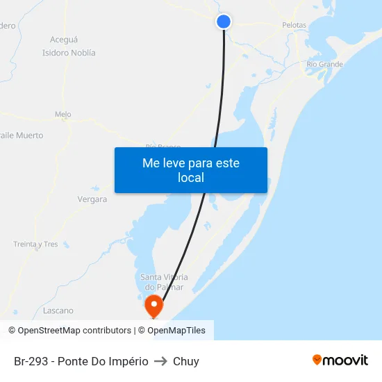 Br-293 - Ponte Do Império to Chuy map