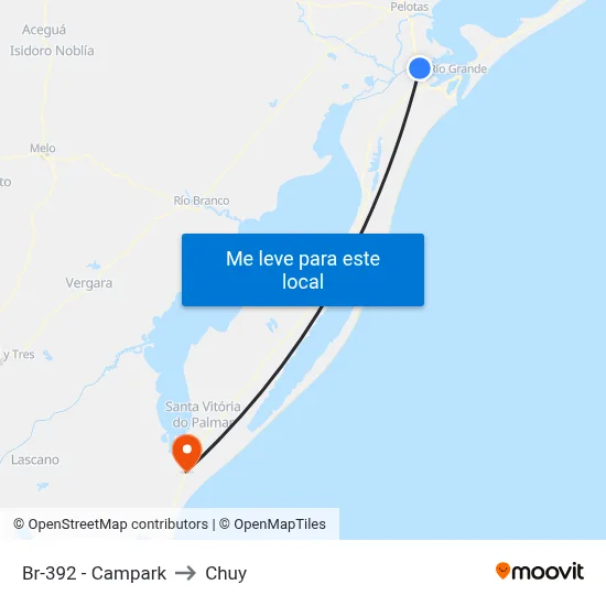 Br-392 - Campark to Chuy map