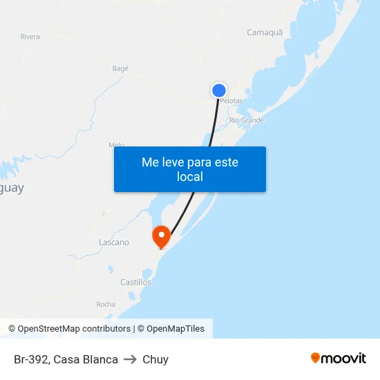 Br-392, Casa Blanca to Chuy map