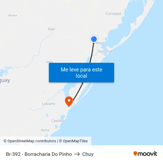 Br-392 - Borracharia Do Pinho to Chuy map