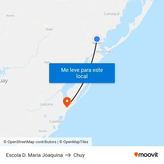 Escola D. Maria Joaquina to Chuy map