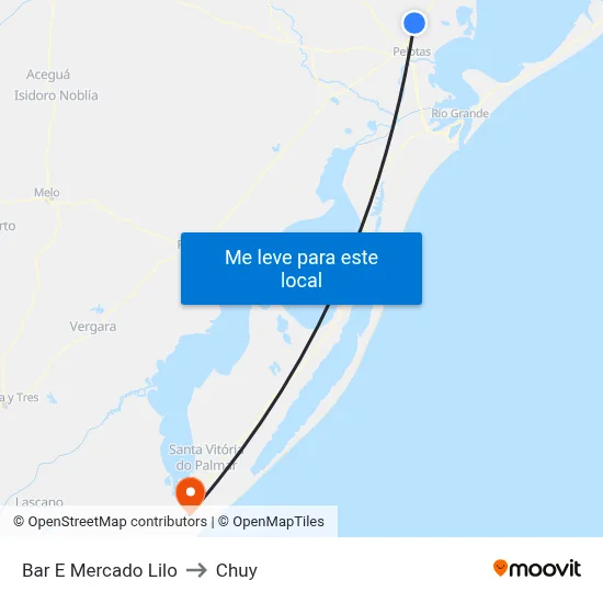 Bar E Mercado Lilo to Chuy map