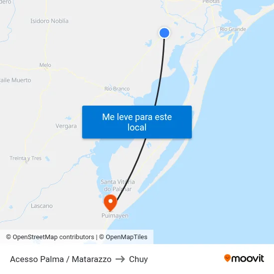 Acesso Palma / Matarazzo to Chuy map