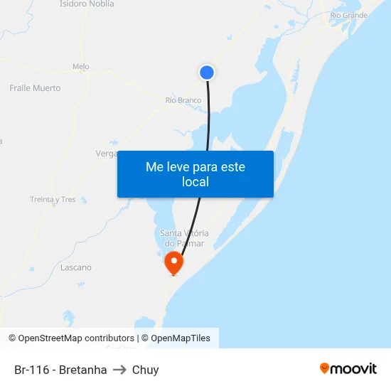 Br-116 - Bretanha to Chuy map