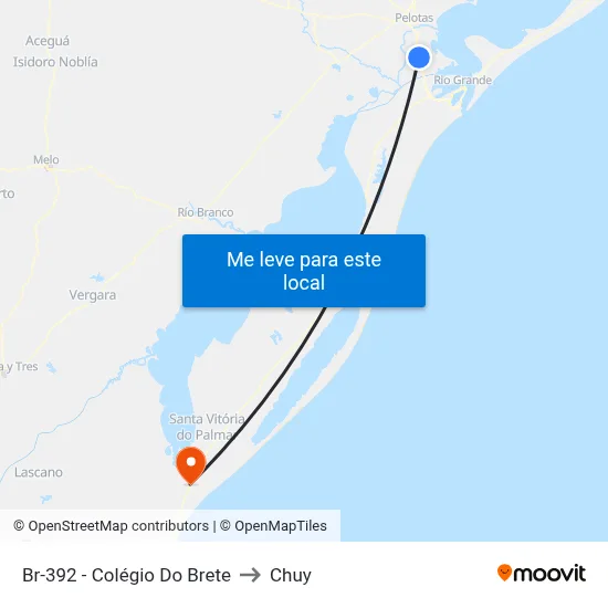 Br-392 - Colégio Do Brete to Chuy map