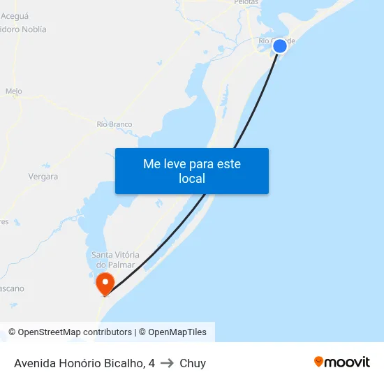 Avenida Honório Bicalho, 4 to Chuy map