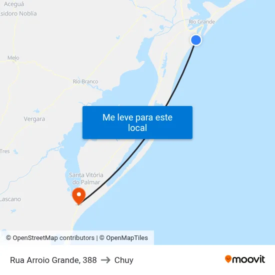 Rua Arroio Grande, 388 to Chuy map