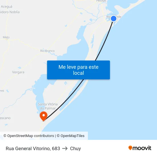 Rua General Vitorino, 683 to Chuy map