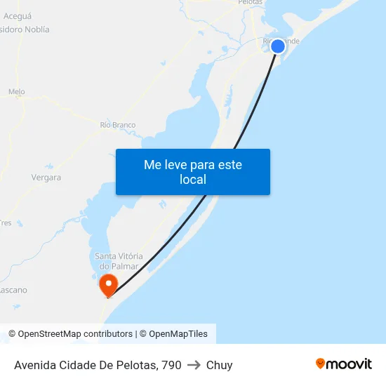 Avenida Cidade De Pelotas, 790 to Chuy map