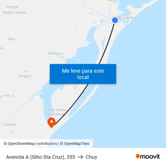 Avenida A (Sítio Sta Cruz), 355 to Chuy map