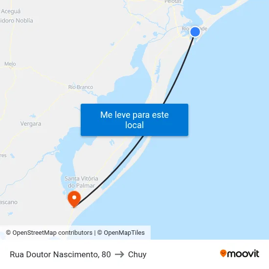 Rua Doutor Nascimento, 80 to Chuy map