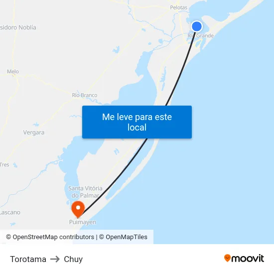Torotama to Chuy map