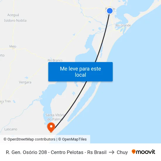 R. Gen. Osório 208 - Centro Pelotas - Rs Brasil to Chuy map