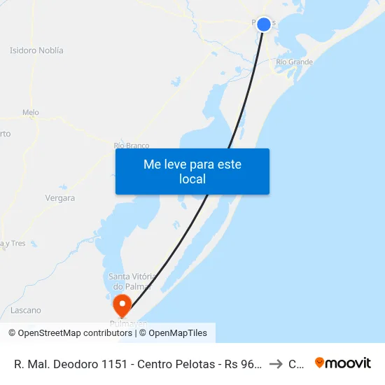 R. Mal. Deodoro 1151 - Centro Pelotas - Rs 96020-220 Brasil to Chuy map