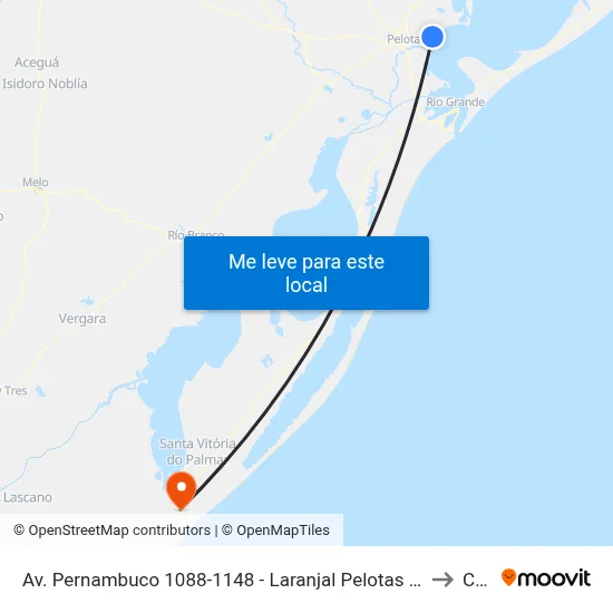 Av. Pernambuco 1088-1148 - Laranjal Pelotas - Rs 96095-210 Brasil to Chuy map