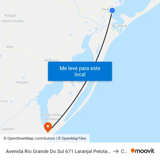 Avenida Rio Grande Do Sul 671 Laranjal Pelotas - Rs 96090-590 Brasil to Chuy map