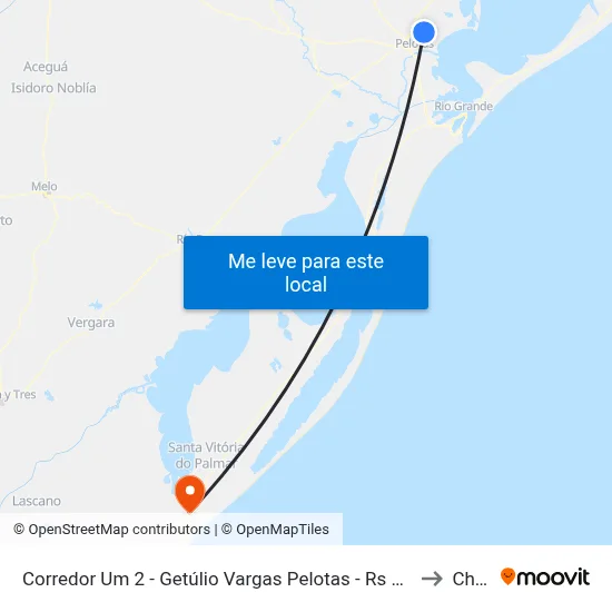 Corredor Um 2 - Getúlio Vargas Pelotas - Rs Brasil to Chuy map