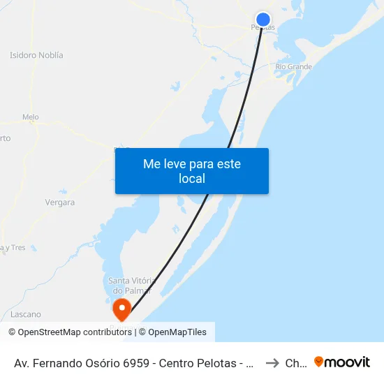 Av. Fernando Osório 6959 - Centro Pelotas - Rs Brasil to Chuy map