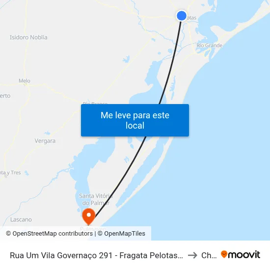 Rua Um Vila Governaço 291 - Fragata Pelotas - Rs Brasil to Chuy map