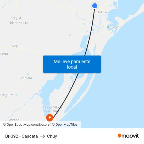 Br-392 - Cascata to Chuy map