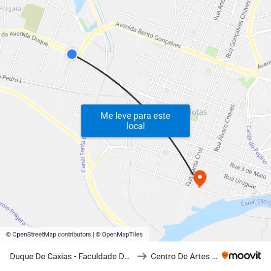 Duque De Caxias - Faculdade De Medicina Ufpel to Centro De Artes (Bloco 1) map