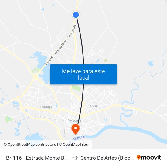 Br-116 - Estrada Monte Bonito to Centro De Artes (Bloco 1) map