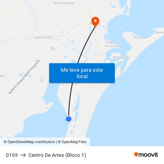 0169 to Centro De Artes (Bloco 1) map