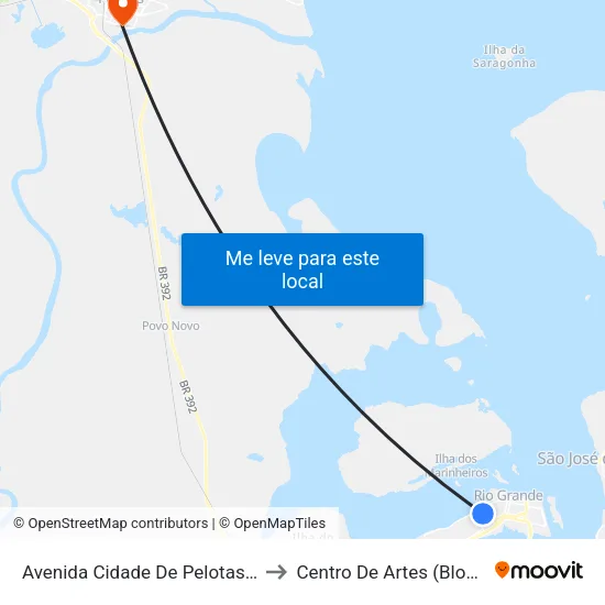 Avenida Cidade De Pelotas, 366 to Centro De Artes (Bloco 1) map